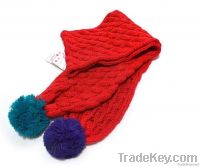 Red knitted scarf for girls
