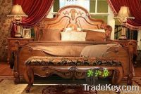 Solid wooden antique bed