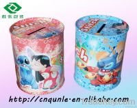 fashionable circular stitch coin tin