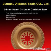 Semi-circular oscillating carbide saw blade fit multimaster