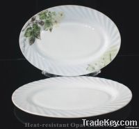 Opal glassware oval plate