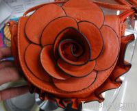 fashion leathre PU flower shape girl's should bag