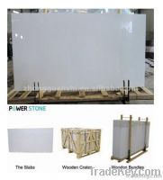 Super white nanoglass slab and nanoglass tiles