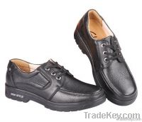 dress men's leather shoes with genuine leather upper and rubber outsol