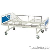 Double manual crank care bed