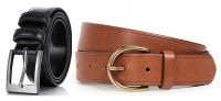 Men and women Genuine Leather Belt with Single Prong Buckle