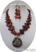 Jasper and crystal necklace sets