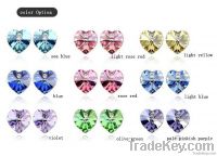 Heart series Austria  crystal ear pins