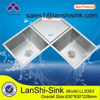 LL8383 octagonal kithchen stainless steel undermount single bowl corner sink