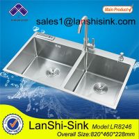 LR8246 cupc upc stainless steel kitche sink deep double kitchen sink