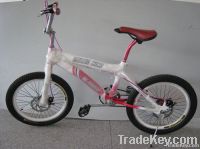 HH-BMX01 very light white and red freestyle BMX bike with red saddle