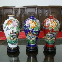 Chinese China Cloisonne Copper Enamel Vase 6