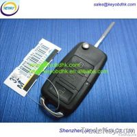 VW 3 button flip remote key shell