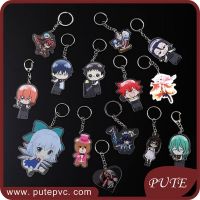 Promotion Custom Printed Clear Cartoon Acrylic Key Chain/Key Ring