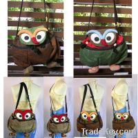 Thai Handmade Owl Sling bag Shoulder bags Purse Wallet New