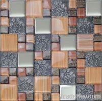 Crystal glass mix anaglyph mosaic tile