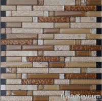 Crystal glass mix sea shell mosaic tile