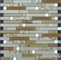 Crystal glass mix sea shell mosaic tile