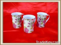11oz straight porcelain mug with flower design