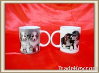 11oz milk porcelain mug with dog design