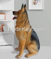 Home decoration same size artificial dog resin craft