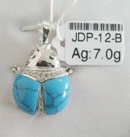 925 silver pendant with turquoise and zirconia