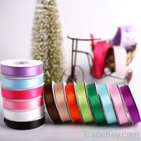 Solid color polyester satin ribbon