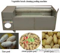 Potato brush washing and peeling machine