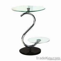 Coffee Table with 6mm Upper/5mm Lower Glass/Both in Tempered, Chromed