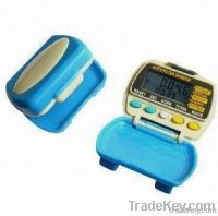 LED mini pedometer with cover clip, 5 buttons flip multifunction