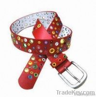 Beautiful Women's PU Belt with Color Eyelets