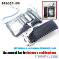 Waterproof Case Bag+Earphones for iPhone Cell Phone MP3