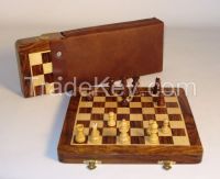 10&quot; Folding wood Magnetic Chess