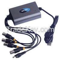 4 CH USB DVR real-time record 25fps/ch, full D1 H.264 resolution