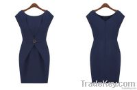 fashion lady solid color slim career dresses new hot
