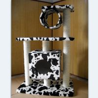 The cow grain fleece fabric cat tree