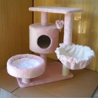 light pink plush cat tree