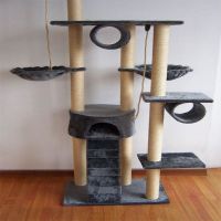 Grey with a staircase fleece fabric cat tree