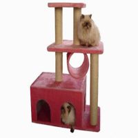 pink plush cat tree