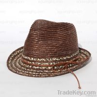 Men Hand-made Panama Fedora Straw Hat(BN431)
