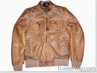 Men's Washed PU jacket