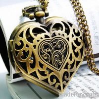 Antique nice bronze heart pocket watches watches999.com