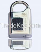 Electronic password padlock used in school locker, gym locker, gun cabinet;apartment and condo; guests, renters, landlords and realtors; medical offices, law offices and liquor stores;  warehouse, factory and logistics