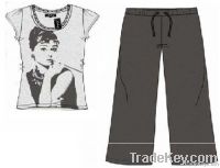Ladies Scoop Neck T-Shirt and Pant Set