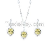 2014 Hot sale silver jewelry set with AAA grade CZ in rhodium plated
