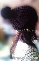 children's cable beanie hat with pom pom