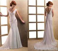 High quality wholesale v-neck bridal wedding dress