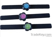 1 Atm Water Resistant Silicone Bracelet Slap Watch