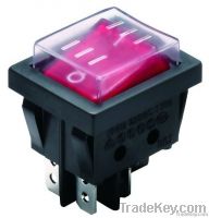 Double pole waterproof illuminated rocker switch with UL, VDE, ENEC safety certificate