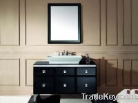 Classic European style solid wood bathroom mirror vanity cabinet